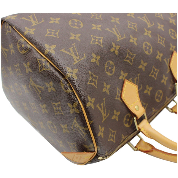 LOUIS VUITTON Speedy 30 Monogram Canvas Satchel Bag Brown