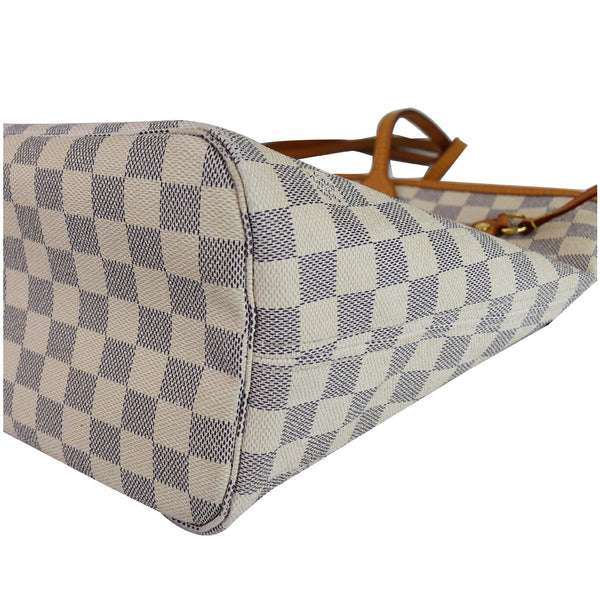 Louis Vuitton Neverfull MM Damier Azur Shoulder Bag - bottom corner