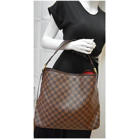 LOUIS VUITTON Delightful MM Damier Ebene Hobo Bag Brown