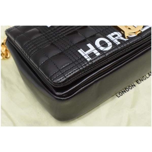 Burberry Small Horseferry Print Lola Quilted Leather Bag Black