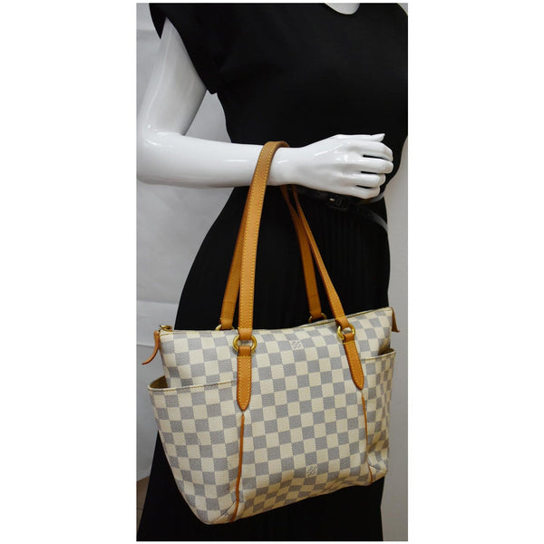 LOUIS VUITTON Totally PM Damier Azur Shoulder Bag White