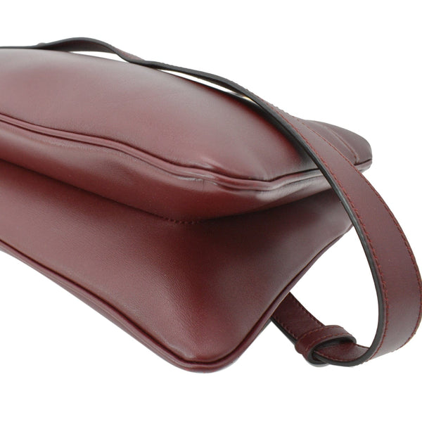 GUCCI Large Arli Leather Top Handle Shoulder Bag Burgundy 550130