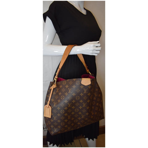 LOUIS VUITTON Graceful MM Monogram Canvas Shoulder Bag Brown