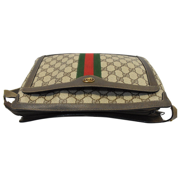 GUCCI Vintage Web Detail GG Canvas Shoulder Bag Beige 14.02.013