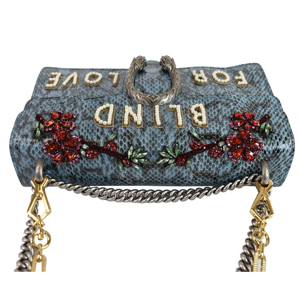 Gucci Dionysus Small Blind For Love Python bag top side view