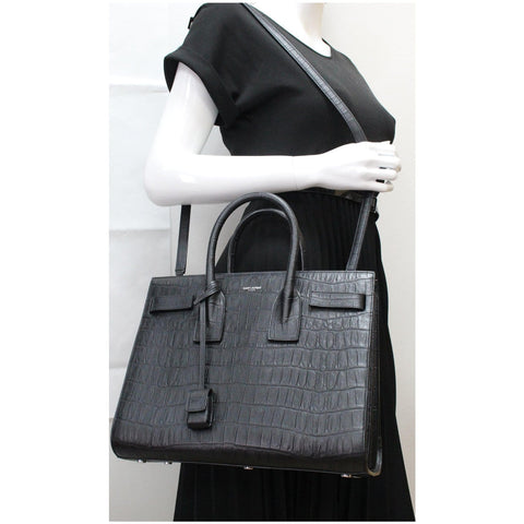 Yves Saint Laurent Sac de Jour Crocodile Leather Satchel for women