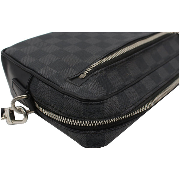 LOUIS VUITTON Alpha Damier Graphite Canvas Pouch Clutch Bag Black