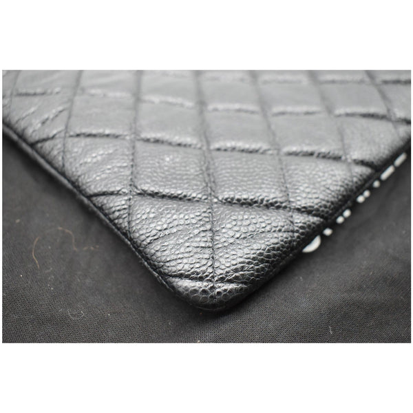 CHANEL Caviar Leather O-Case Zip Pouch Black