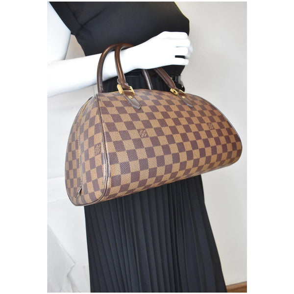 LOUIS VUITTON Ribera MM Damier Ebene Satchel Bag Brown