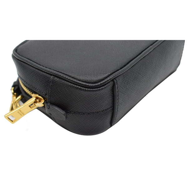 PRADA Saffiano Leather Camera Crossbody Bag Black