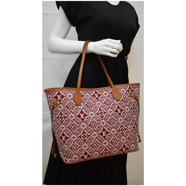 LOUIS VUITTON Neverfull MM Since 1854 Jacquard Shoulder Bag Bordeaux Red