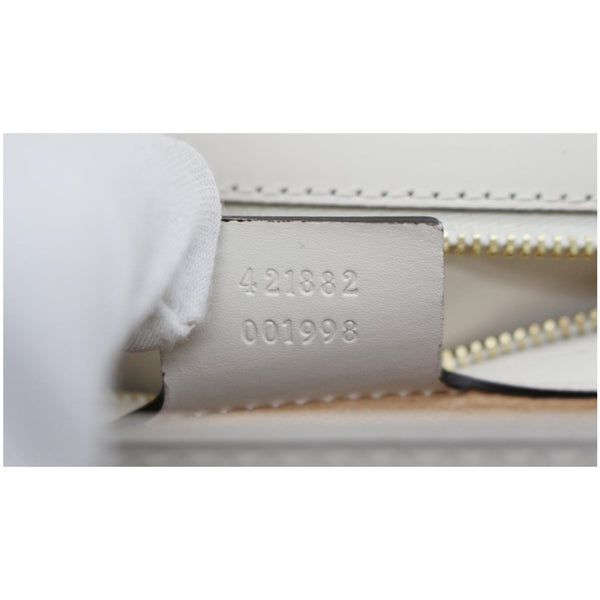 GUCCI Sylvie Small Calfskin Top Handle Bag White 421828