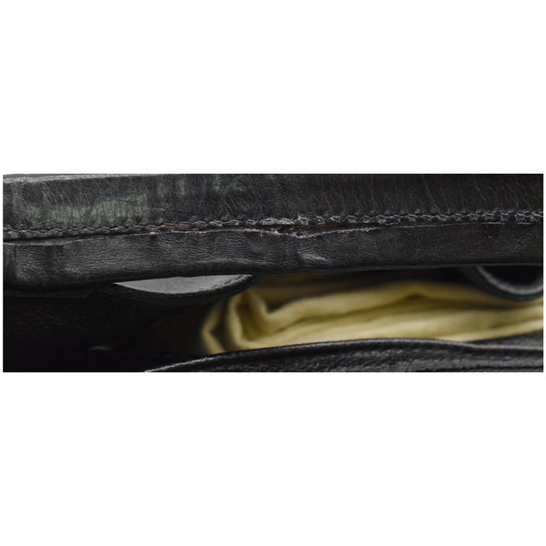 Burberry Warrior Drawstring Leather Hobo Bag Black