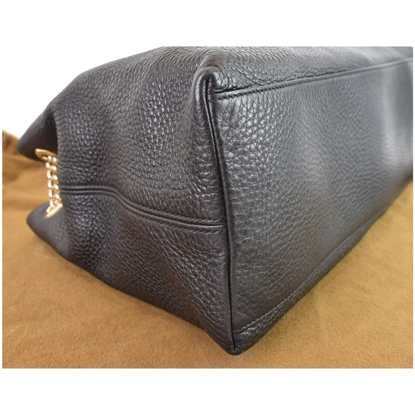 GUCCI Soho Pebbled Leather Chain Shoulder Bag 308982 Black