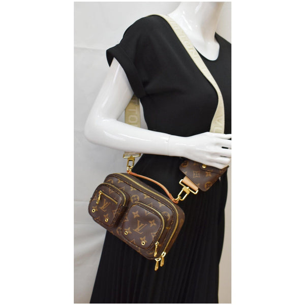 LOUIS VUITTON Utility Monogram Canvas Crossbody Bag Brown