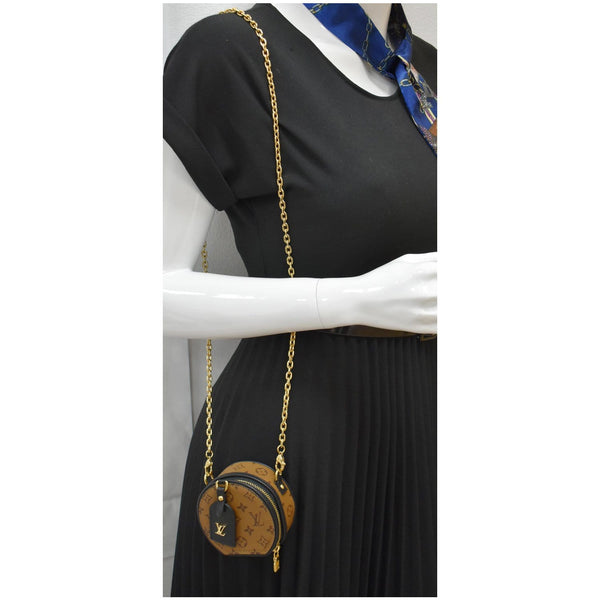 LOUIS VUITTON Chapeau Necklace Monogram Canvas Shoulder Bag Brown