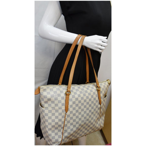 LOUIS VUITTON Totally GM Damier Azur Shoulder Bag White
