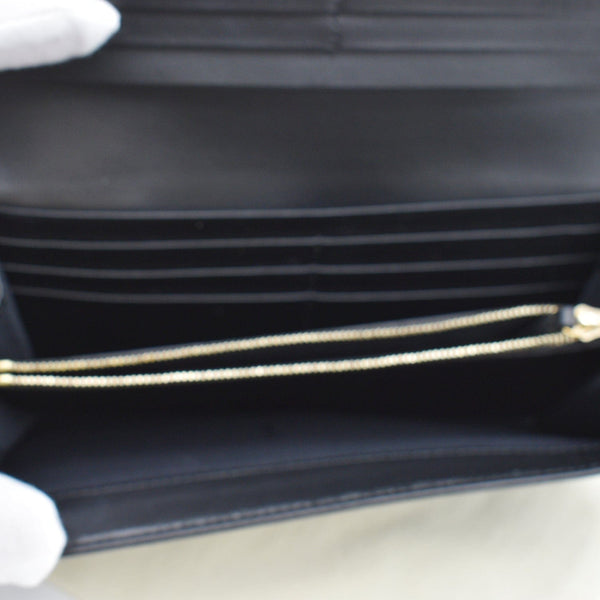 FENDI Monster Eyes Continental Smooth Leather Wallet Black