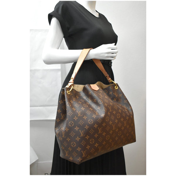 LOUIS VUITTON Graceful MM Monogram Canvas Shoulder Bag Brown