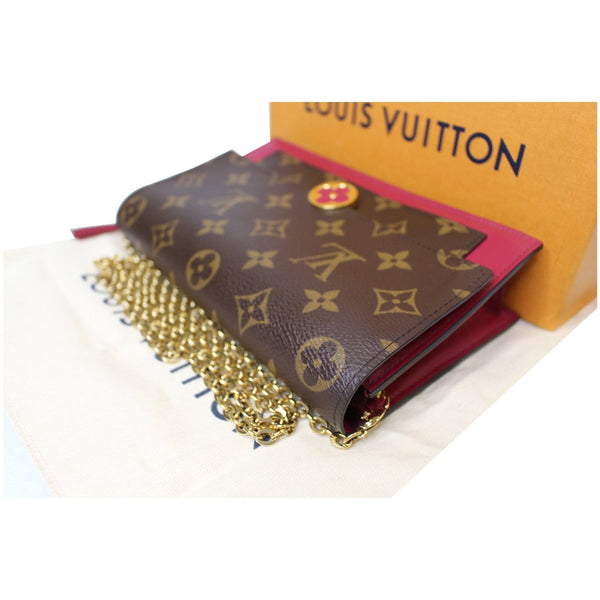 LOUIS VUITTON Monogram Canvas Flore Chain Wallet Fuchsia