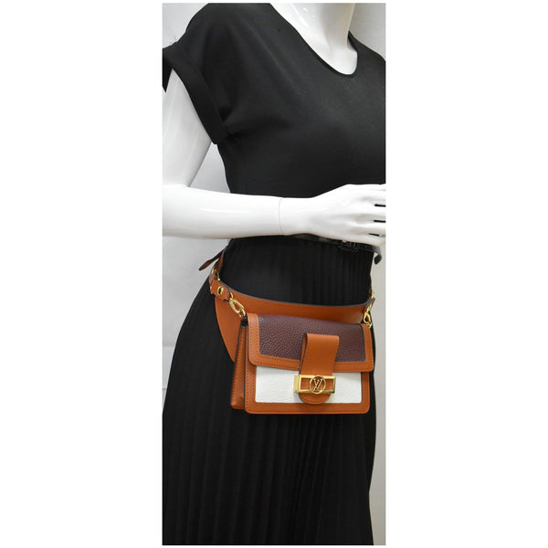 LOUIS VUITTON Dauphine Taurillon Leather Bumbag Blackberry Snow