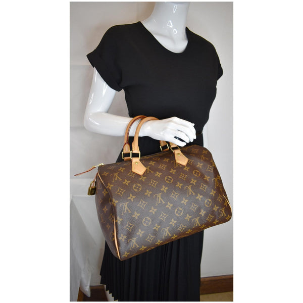 LOUIS VUITTON Speedy 30 Monogram Canvas Shoulder Bag Brown