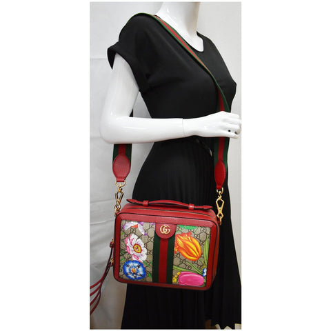 Gucci Ophidia Flora Web Small Top Handle Shoulder Bag