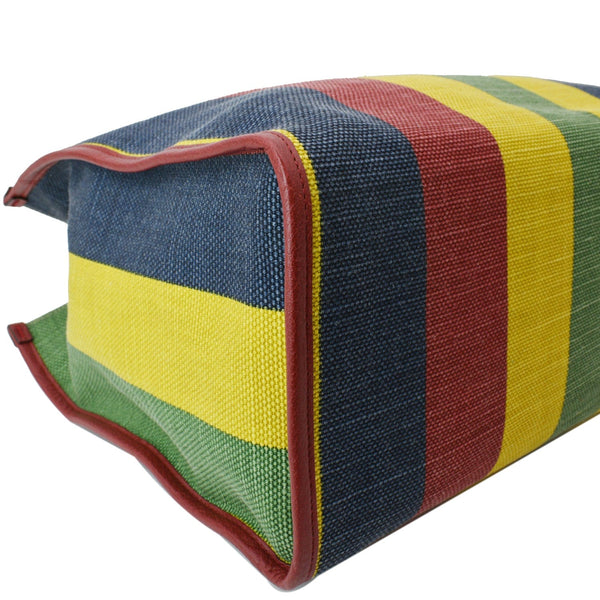 GUCCI Baiadera Stripe Canvas Tote Bag Multicolor 630358