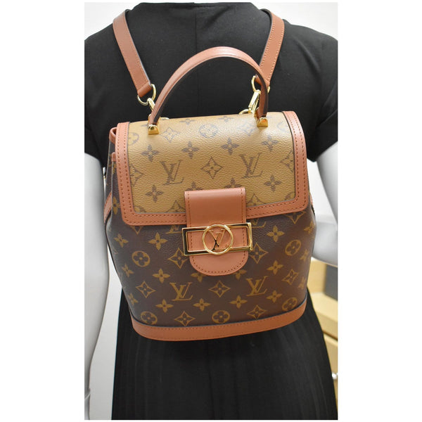 LOUIS VUITTON Dauphine PM Monogram Reverse Canvas Backpack Brown