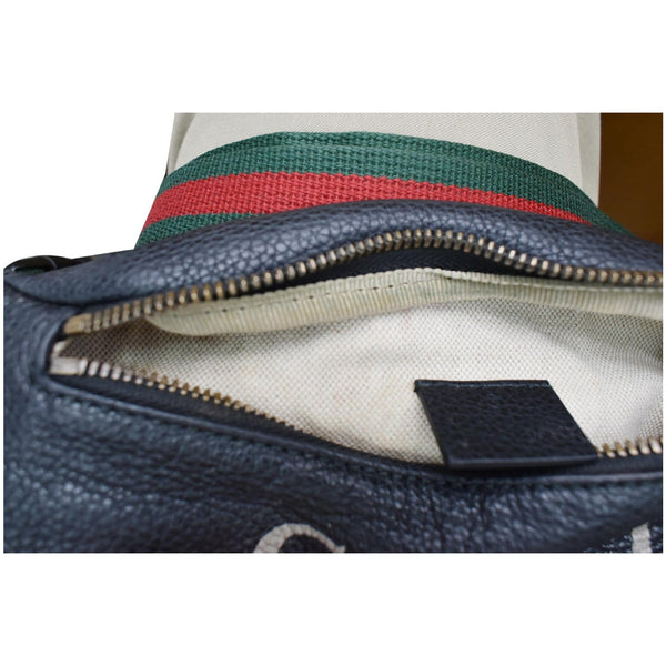 Gucci Print Small Leather Belt Waist Bum Bag - Black