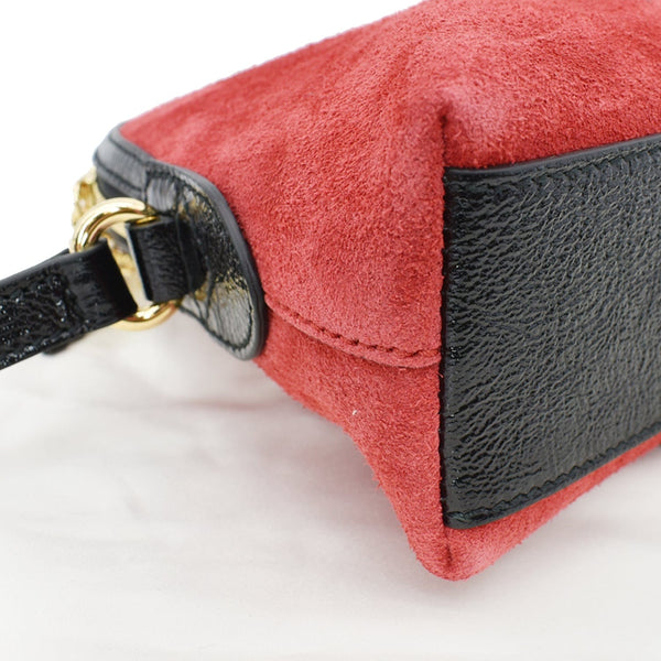 GUCCI Ophidia GG Small Suede Shoulder Bag Red 499621
