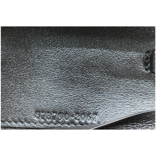 Gucci Rajah Web Leather Card Case Chain Wallet Black