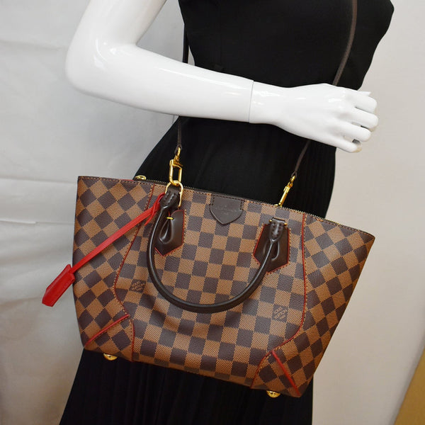 LOUIS VUITTON Caissa PM Damier Ebene Tote Shoulder Bag Brown