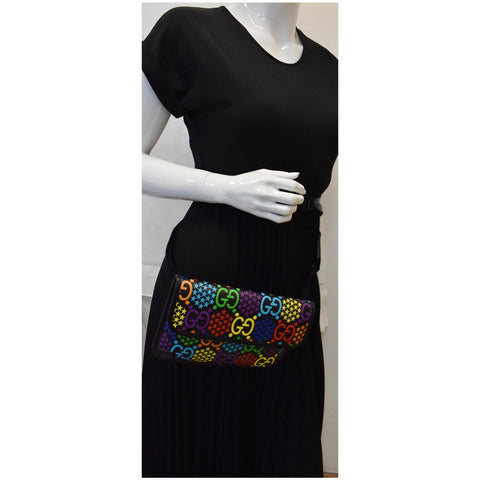 GUCCI GG Psychedelic Supreme Canvas Belt Bumbag Bag Black 598113