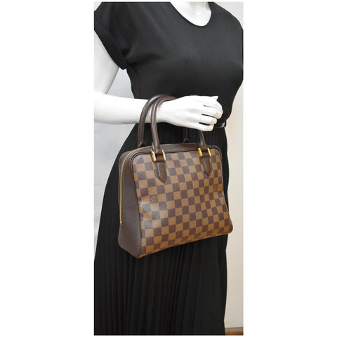 LOUIS VUITTON Brera Damier Ebene Satchel Bag Brown