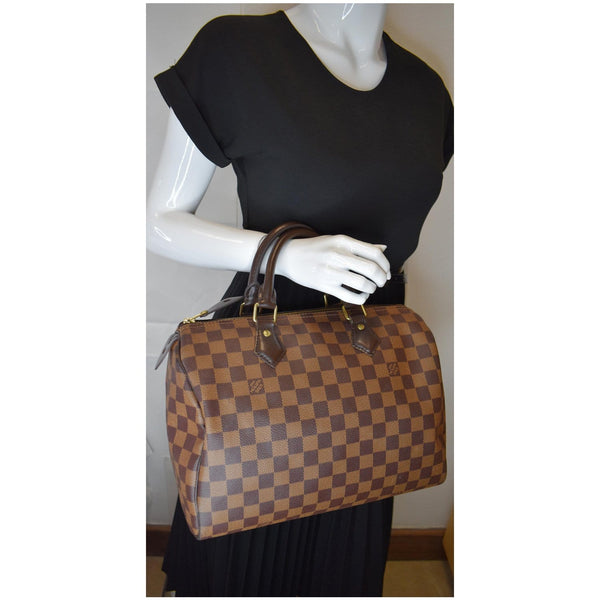 LOUIS VUITTON Speedy 30 Damier Ebene Satchel Bag Brown