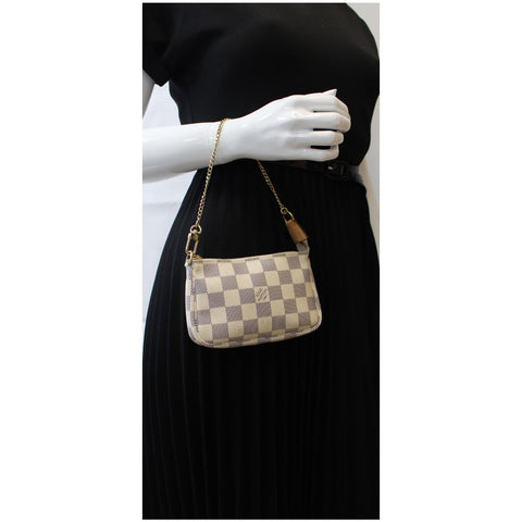 LOUIS VUITTON Damier Azur Mini Pochette Accessories Pouch