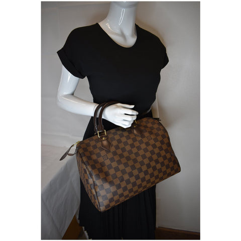 Louis Vuitton Speedy 30 Damier Ebene Satchel Bag Brown - women handbag