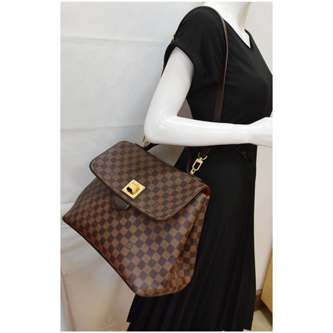 LOUIS VUITTON Bergamo GM Damier Ebene Shoulder Bag Brown