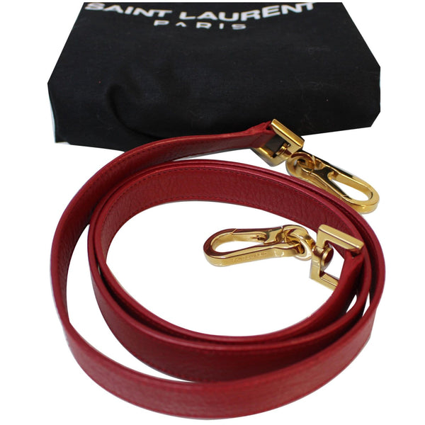 YVES SAINT LAURENT Muse Two Medium Calfskin Satchel Shoulder Bag Red