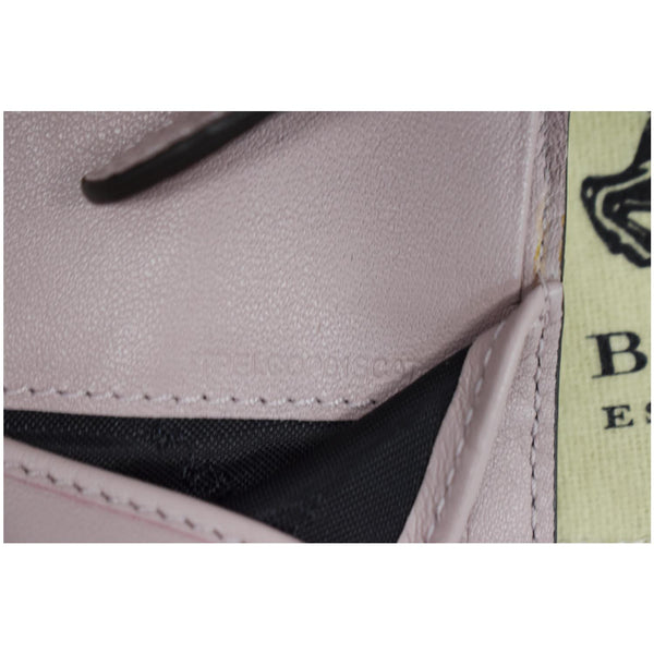 BURBERRY Luna House Check Leather Wallet Rose Pink