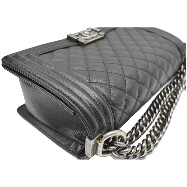 Chanel Medium Boy Flap Caviar Leather Shoulder Bag