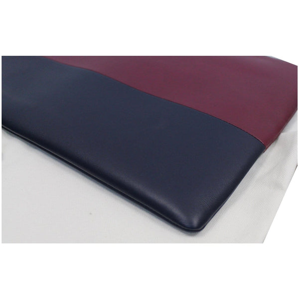 Celine Bi-Color Leather Clutch Pouch Burgundy/Black - Final Sale