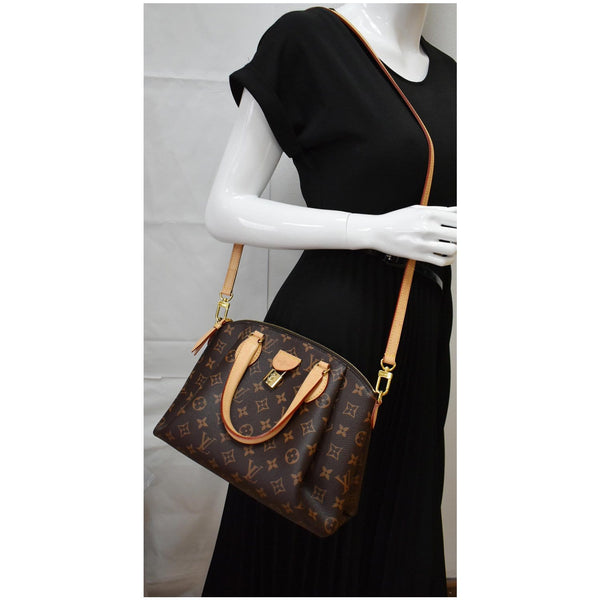 LOUIS VUITTON Rivoli PM Monogram Canvas Shoulder Bag Brown
