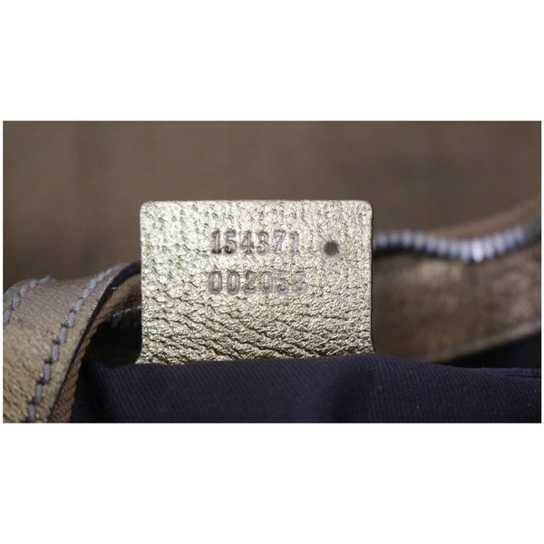 GUCCI Horsebit Print Canvas Hobo Bag Bronze 154371