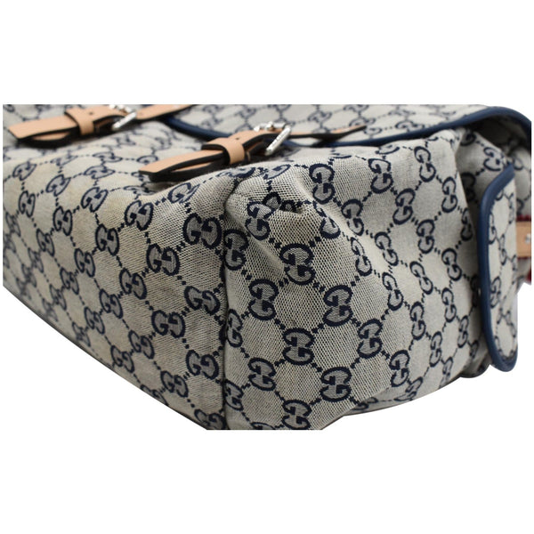 GUCCI Diaper GG Canvas Shoulder Bag Blue 606823