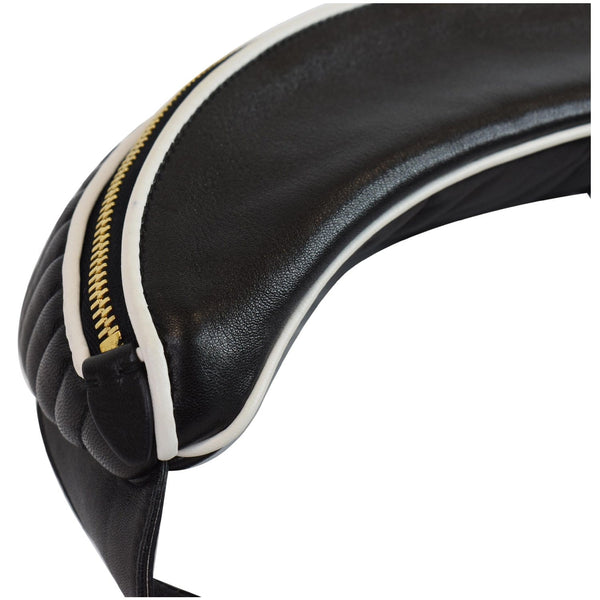 MIU MIU Two-Tone Matelasse Leather Belt Bum Bag Black/Green