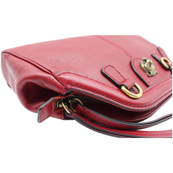 GUCCI Re(Belle) Tiger head Leather Shoulder Bag Red 524620