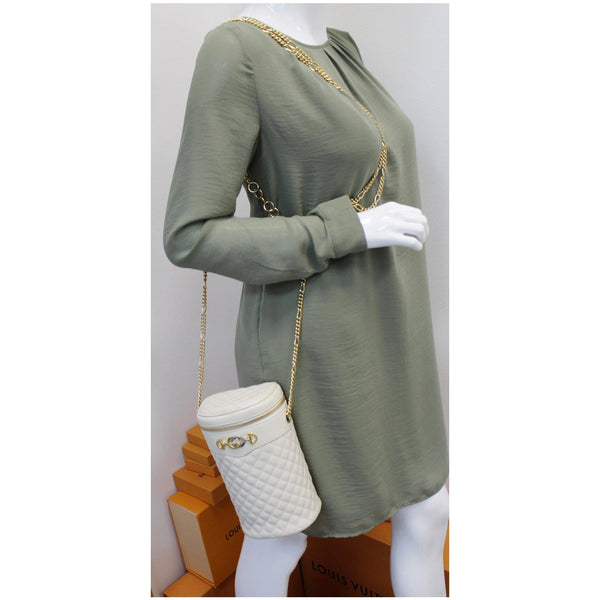 Gucci Trapuntta Calfskin Leather Belt Bag - on shoulder