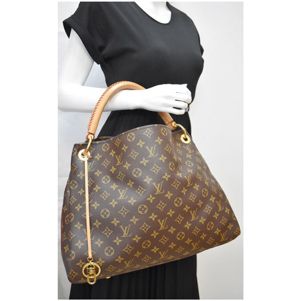 Louis Vuitton Artsy MM Monogram Canvas Hobo Bag Brown